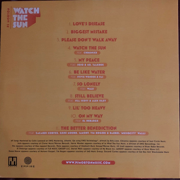 PJ Morton : Watch The Sun (LP, Album, Yel)