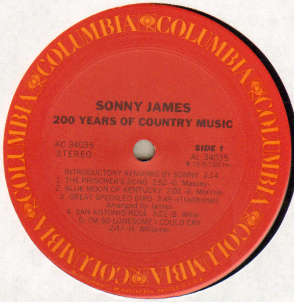 Sonny James : 200 Years Of Country Music (LP, Album, Ter)