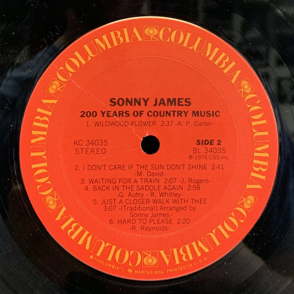 Sonny James : 200 Years Of Country Music (LP, Album, Ter)