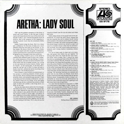 Aretha Franklin : Lady Soul (LP, Album, RE)