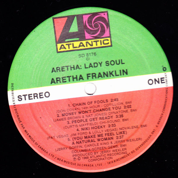 Aretha Franklin : Lady Soul (LP, Album, RE)