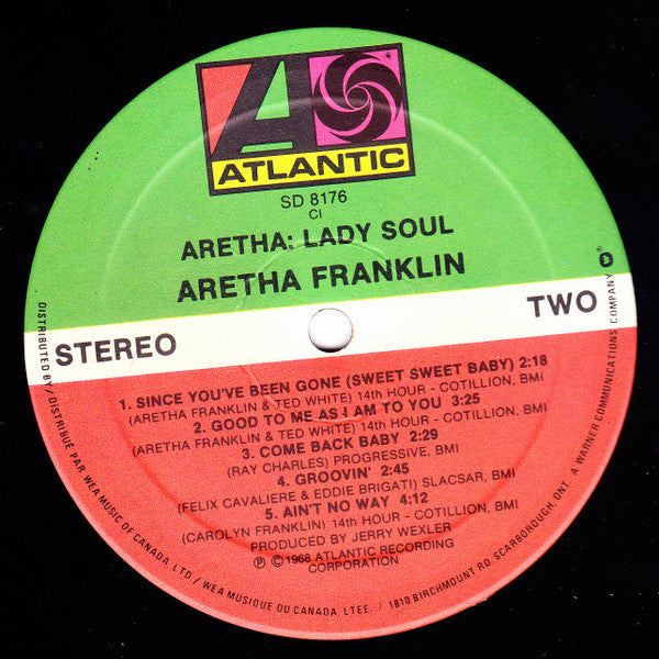 Aretha Franklin : Lady Soul (LP, Album, RE)