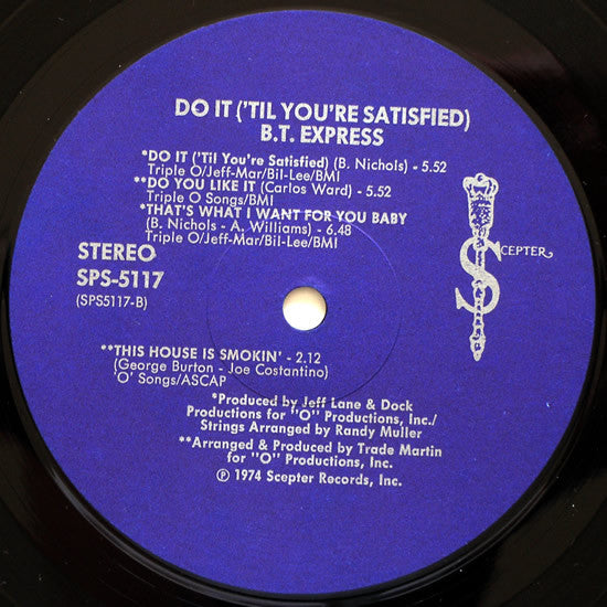 B.T. Express : Do It ('Til You're Satisfied) (LP, Album, RE, Gat)