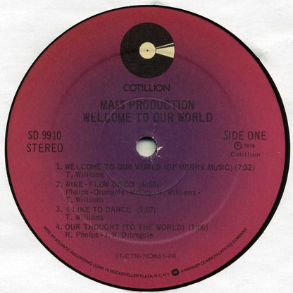 Mass Production : Welcome To Our World (LP, Album, PR )