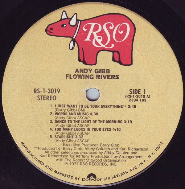 Andy Gibb : Flowing Rivers (LP, Album, Pit)