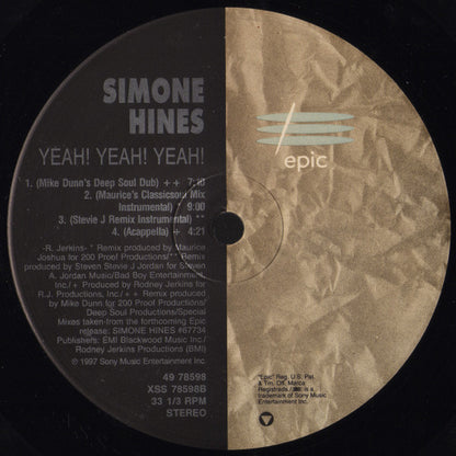 Simone Hines : Yeah! Yeah! Yeah! (12")