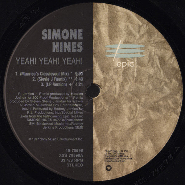 Simone Hines : Yeah! Yeah! Yeah! (12")