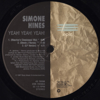 Simone Hines : Yeah! Yeah! Yeah! (12")