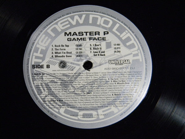 Master P : Gameface (LP, Album, Promo)