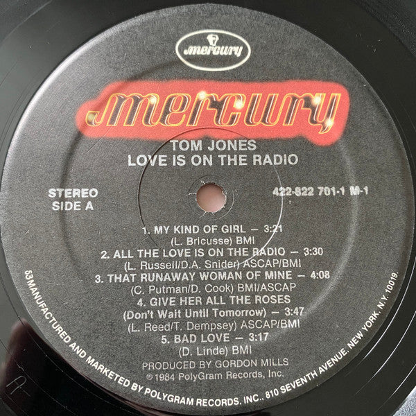 Tom Jones : Love Is On The Radio (LP, Album)