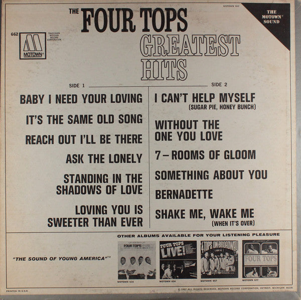 Four Tops : Greatest Hits (LP, Comp, Roc)
