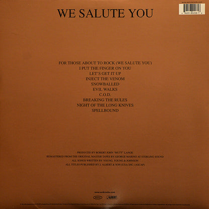 AC/DC : For Those About To Rock We Salute You (LP, Album, RE, RM, 180)