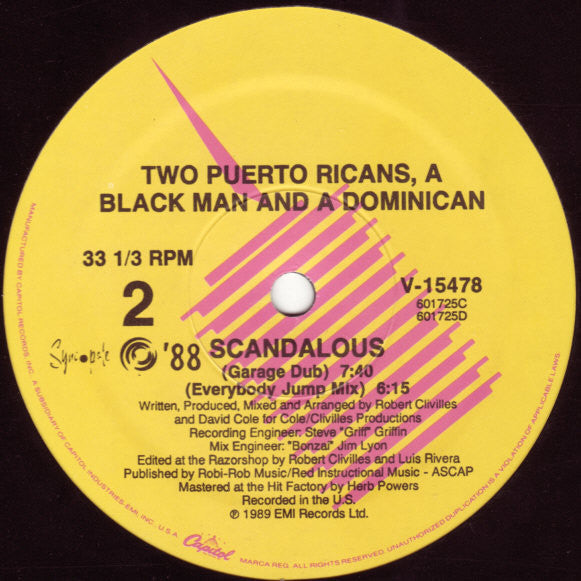 2 Puerto Ricans, A Blackman And A Dominican : Scandalous (12")