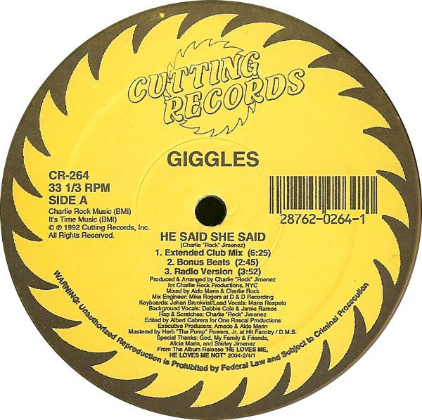 Giggles : He Said She Said (12")