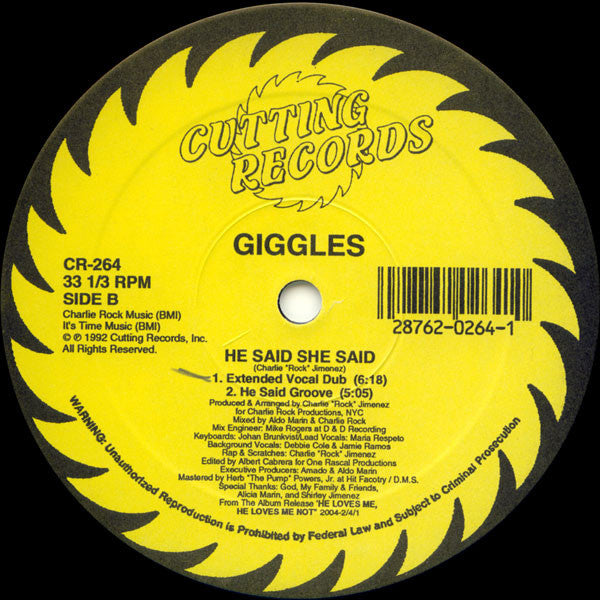 Giggles : He Said She Said (12")