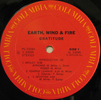 Earth, Wind & Fire : Gratitude (2xLP, Album, Ter)