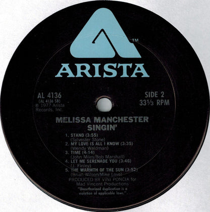 Melissa Manchester : Singin' (LP, Album, Ter)