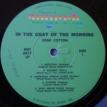 Gene Cotton : In The Gray Of The Morning (LP, Album)