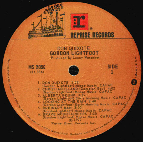 Gordon Lightfoot : Don Quixote (LP, Album, RP, Los)