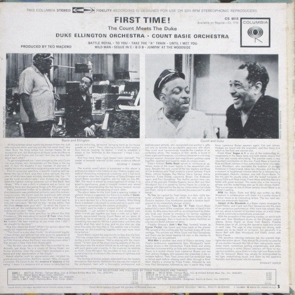 Duke Ellington And Count Basie : First Time! The Count Meets The Duke (LP, Album)