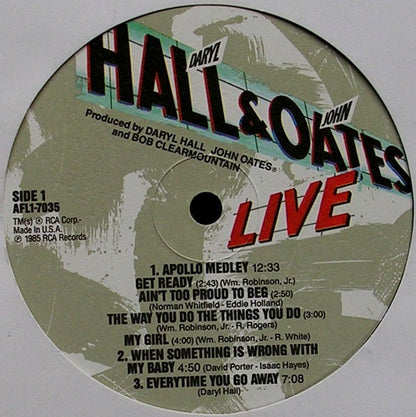 Daryl Hall & John Oates With David Ruffin & Eddie Kendricks : Live At The Apollo (LP, Album)