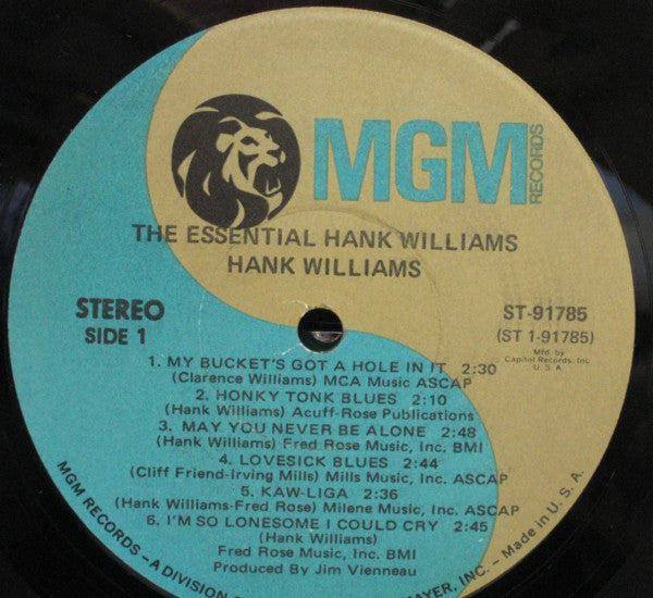 Hank Williams : The Essential Hank Williams (LP, Comp, Club)