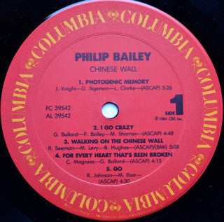 Philip Bailey : Chinese Wall (LP, Album)