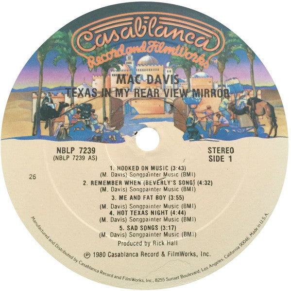 Mac Davis : Texas In My Rear View Mirror (LP, Album, PRC)