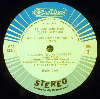 Skeeter Davis : I Forgot More Than You'll Ever Know (LP, Album, Comp, Ind)