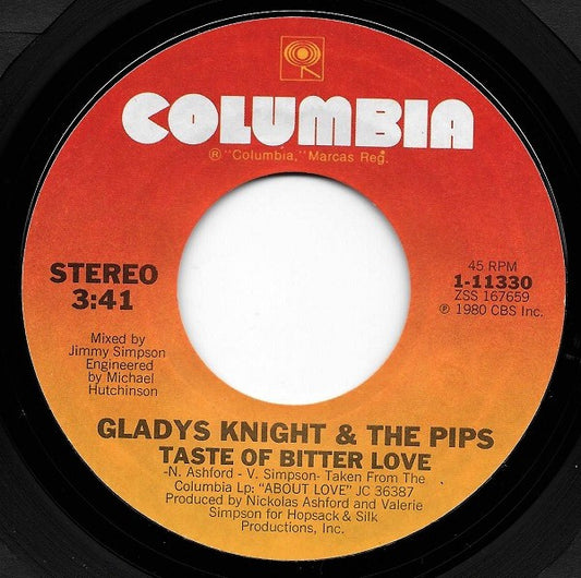 Gladys Knight And The Pips : Taste Of Bitter Love (7")