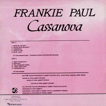 Frankie Paul : Cassanova (LP, Album)