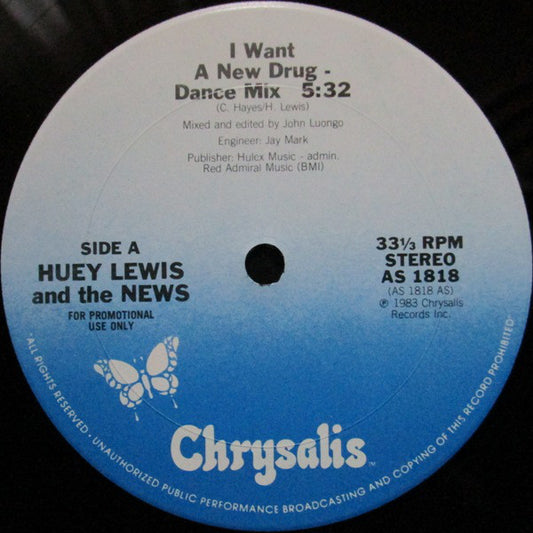 Huey Lewis & The News : I Want A New Drug (12", Promo)