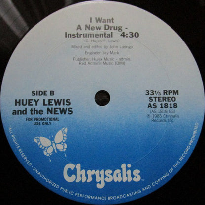 Huey Lewis & The News : I Want A New Drug (12", Promo)