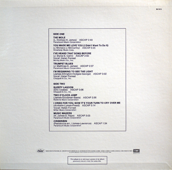 Harry James And His Orchestra : The Hits Of Harry James (LP, Comp, RE, Abr)