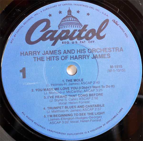 Harry James And His Orchestra : The Hits Of Harry James (LP, Comp, RE, Abr)