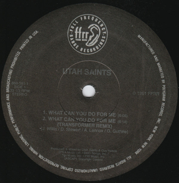 Utah Saints : What Can You Do For Me (12", Single)