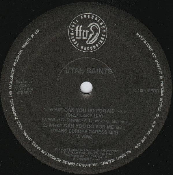 Utah Saints : What Can You Do For Me (12", Single)