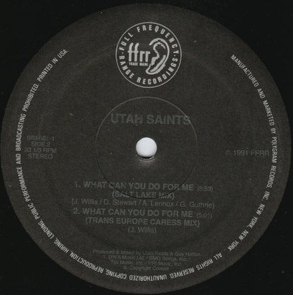 Utah Saints : What Can You Do For Me (12", Single)