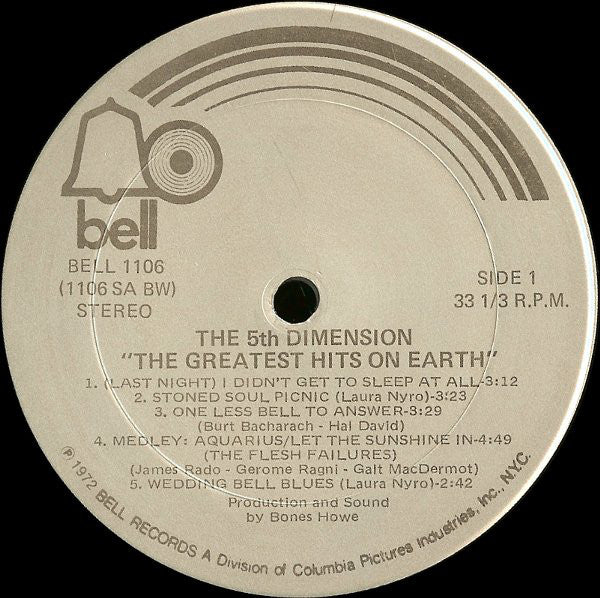 The Fifth Dimension : The Greatest Hits On Earth (LP, Comp, Ter)