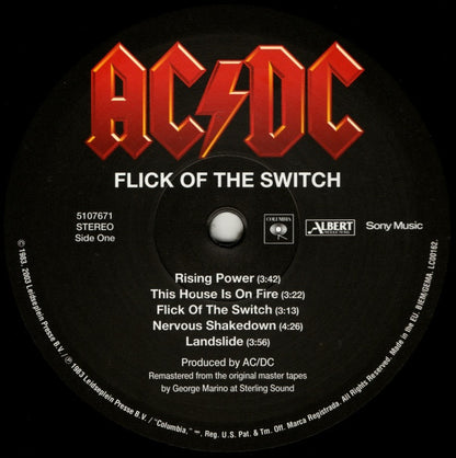 AC/DC : Flick Of The Switch (LP, Album, RE, RM)