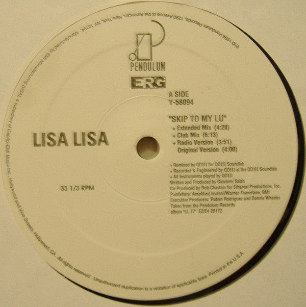Lisa Lisa : Skip To My Lu (QDIII Remixes) (12")