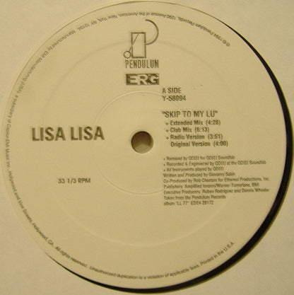 Lisa Lisa : Skip To My Lu (QDIII Remixes) (12")