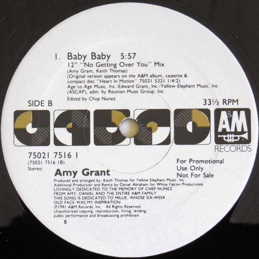 Amy Grant : Baby Baby (12", Promo)