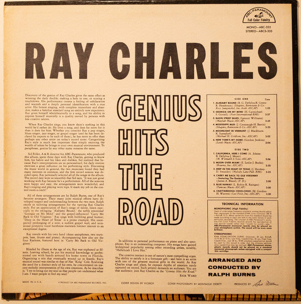 Ray Charles : The Genius Hits The Road (LP, Album, RP)