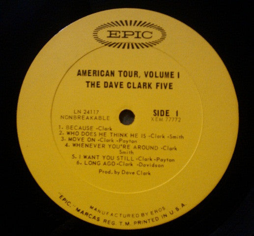 The Dave Clark Five : American Tour (LP, Album, Mono)