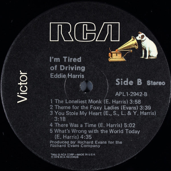 Eddie Harris : I'm Tired Of Driving (LP, Album, Ind)