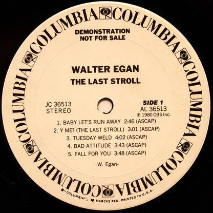 Walter Egan : The Last Stroll (LP, Promo)