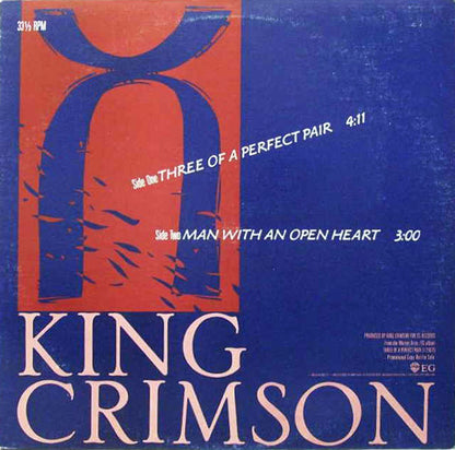 King Crimson : Three Of A Perfect Pair (12", Single, Promo)