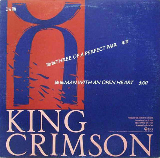 King Crimson : Three Of A Perfect Pair (12", Single, Promo)