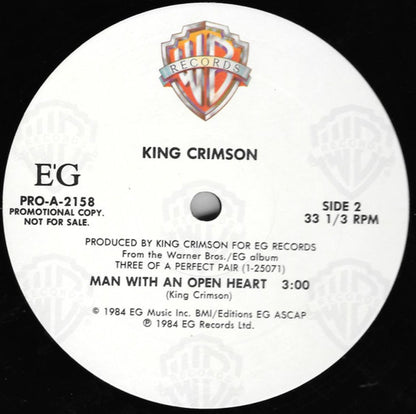 King Crimson : Three Of A Perfect Pair (12", Single, Promo)